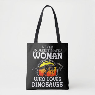 Unterschätze niemals eine Frau, die Dinosaurier li Tasche
