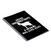 Unterschätze niemals eine Frau, die Ziegen liebt, Notizblock (Rechte Seite)