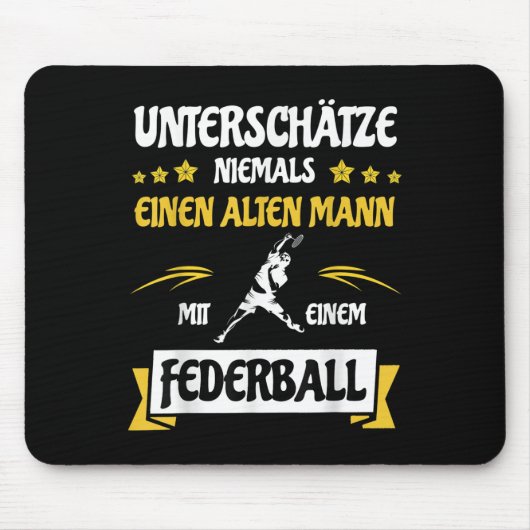 Unterschätze niemals einen alten Mann _ Badminton Mousepad (Vorne)