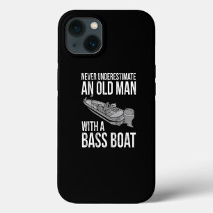 Unterschätze niemals einen alten Mann mit Bassboot iPhone 13 Hülle