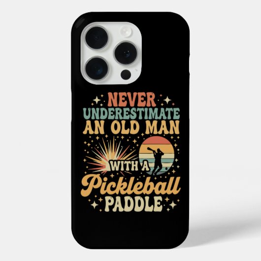 Unterschätze niemals einen alten Mann mit Pickleba Case-Mate iPhone Hülle (Rückseite)