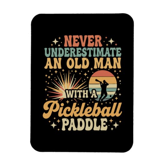 Unterschätze niemals einen alten Mann mit Pickleba Magnet (Vertikal)