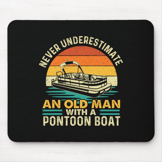 Unterschätze niemals einen alten Mann mit Pontoonb Mousepad (Vorne)