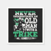 Unterschätzen Sie den alten Mann nie mit einem Tri Serviette (Vorderseite)