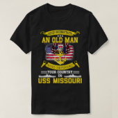 Unterschätzen Sie die USS Missouri BB63 Battleship T-Shirt (Design vorne)
