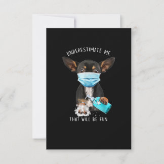Unterschätzen Sie mich, dass es Spaß machen Puppy RSVP Karte