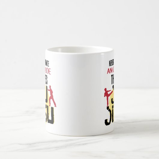 Unterschätzen Sie nie alte Typ Jiu Jitsu Kaffeetasse (Mittel)