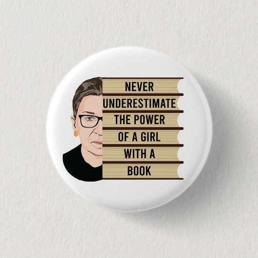 Unterschätzen Sie nie den Power eines Mädchens Button (Vorderseite)