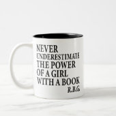 Unterschätzen Sie nie den Power eines Mädchens Zweifarbige Tasse (Links)