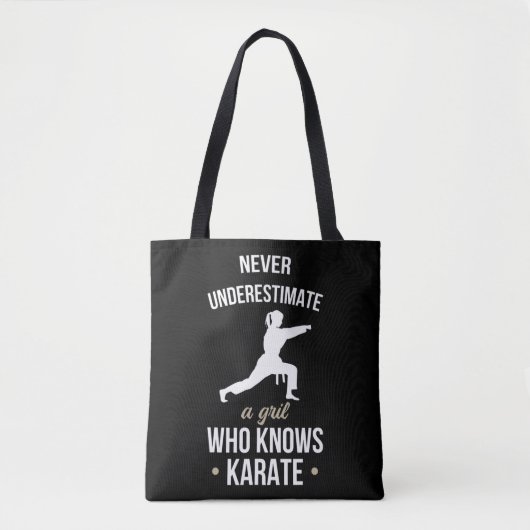 Unterschätzen Sie nie ein Mädchen, das Karate Mart Tasche (Vorderseite)