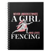 Unterschätzen Sie nie ein Mädchen, das Lieben Gesc Notizblock (Vorderseite)