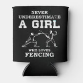 Unterschätzen Sie nie ein Mädchen, das Lieben witz Dosenkühler (Vorderseite)