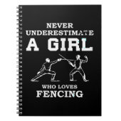 Unterschätzen Sie nie ein Mädchen, das Lieben witz Notizblock (Vorderseite)