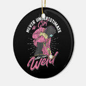 Unterschätzen Sie nie ein Mädchen, das Welder Weld Keramik Ornament (Links)