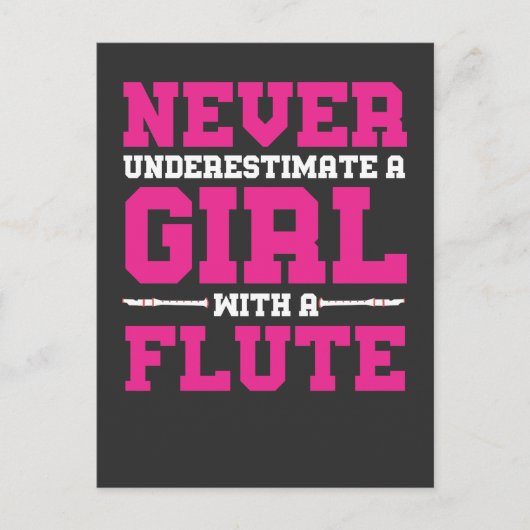 Unterschätzen Sie nie ein Mädchen mit einer flutar Postkarte (Vorderseite)