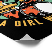 Unterschätzen Sie nie ein Mädchen mit Schlagzeug Poster (Ecke)