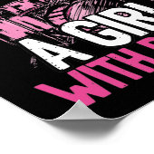 Unterschätzen Sie nie ein Mädchen mit Schlagzeug Poster (Ecke)