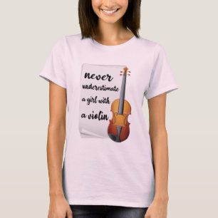 Unterschätzen Sie nie ein Mädchen mit Violine, M T-Shirt