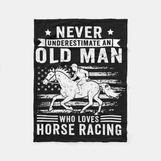 Unterschätzen Sie nie einen alten Mann, der Racing Fleecedecke (Vorderseite)
