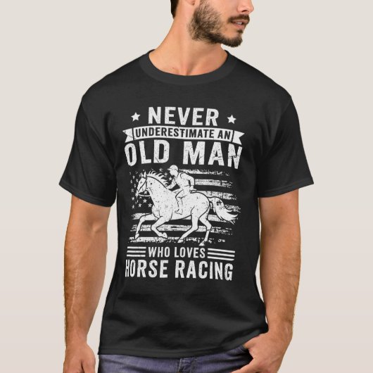 Unterschätzen Sie nie einen alten Mann, der Racing T-Shirt (Vorderseite)