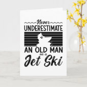 Unterschätzen Sie nie einen alten Mann Jet Ski Karte (Gelbe Blume)