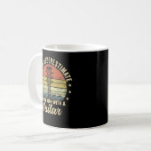 Unterschätzen Sie nie einen alten Mann mit Gitarre Kaffeetasse (Vorderseite Links)