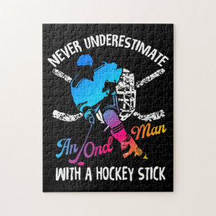 Unterschätzen Sie nie einen alten Mann mit Hockey Puzzle