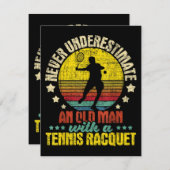 Unterschätzen Sie nie einen alten Mann - Tennisspi Begleitkarte (Vorne/Hinten)