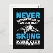 Unterschätzen Sie nie einen alten Skifahrer in Uta Postkarte (Vorne/Hinten)
