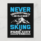 Unterschätzen Sie nie einen alten Skifahrer in Uta Postkarte (Vorderseite)