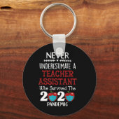 Unterschätzen Sie nie einen Lehrer, der online übe Schlüsselanhänger (Vorderseite)