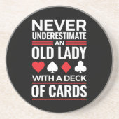 Unterschätzen Sie niemals das Deck der alten Frau Getränkeuntersetzer (Vorne)