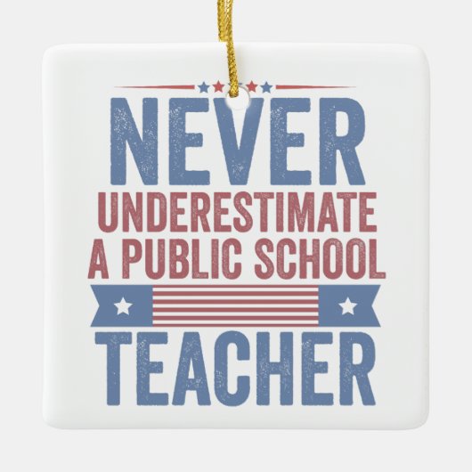 Unterschätzen Sie niemals den Lehrer Walz Keramikornament (Vorderseite)