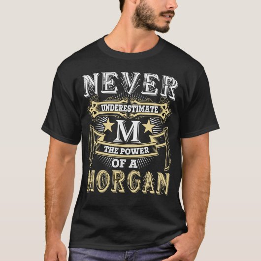 Unterschätzen Sie niemals den Power des MORGAN-Nam T-Shirt (Vorderseite)