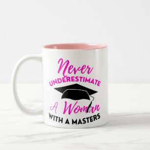 Unterschätzen Sie niemals den Power einer Frau mit Zweifarbige Tasse