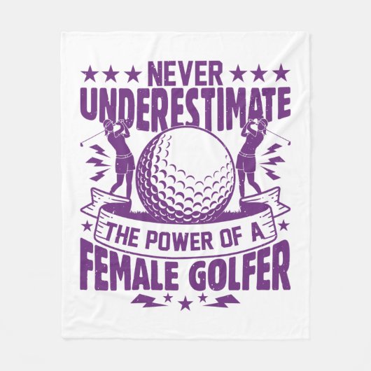 Unterschätzen Sie niemals den Power einer Golferin Fleecedecke (Vorderseite)