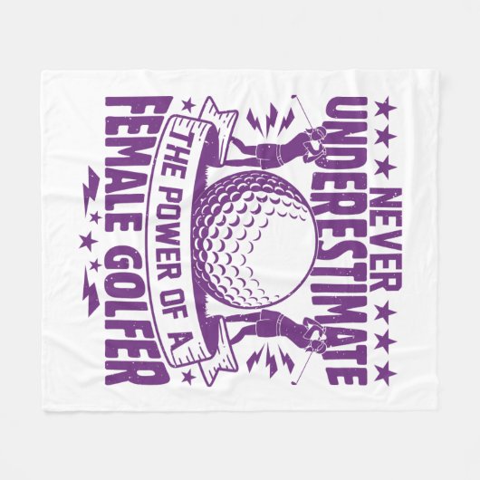 Unterschätzen Sie niemals den Power einer Golferin Fleecedecke (Vorderseite (Horizontal))