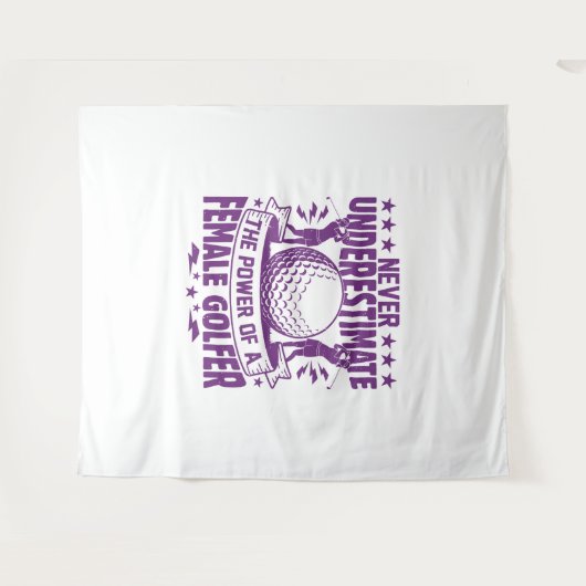 Unterschätzen Sie niemals den Power einer Golferin Wandteppich (Vorderseite (Horizontal))