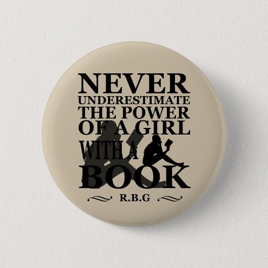 Unterschätzen Sie niemals den Power eines Buches Button (Vorderseite)