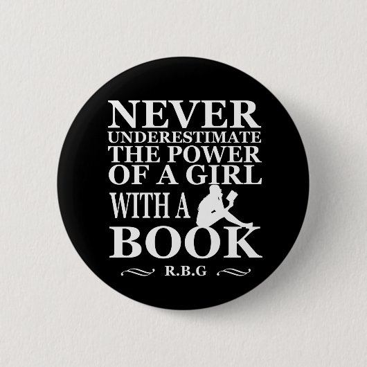 Unterschätzen Sie niemals den Power eines Buches Button (Vorderseite)