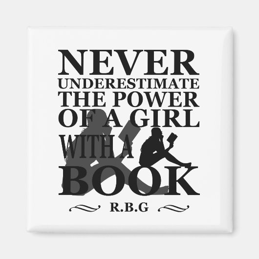 Unterschätzen Sie niemals den Power eines Buches Magnet (Vorne)