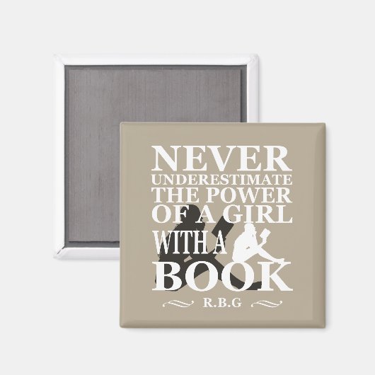 Unterschätzen Sie niemals den Power eines Buches Magnet (Vorderseite/Rückseite)