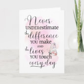 Unterschätzen Sie niemals den Unterschied, den Sie Karte (Vorderseite)