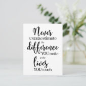 Unterschätzen Sie niemals den Unterschied, den Sie Postkarte (Stehend Vorderseite)