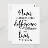 Unterschätzen Sie niemals den Unterschied, den Sie Postkarte (Vorne/Hinten)