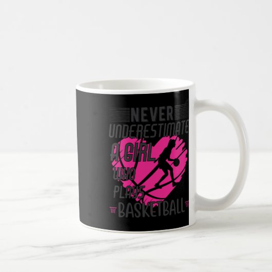 Unterschätzen Sie niemals ein Mädchen, das Bysketb Kaffeetasse (Rechts)