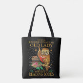 Unterschätzen Sie niemals eine alte Dame, die Lieb Tasche (Rückseite)