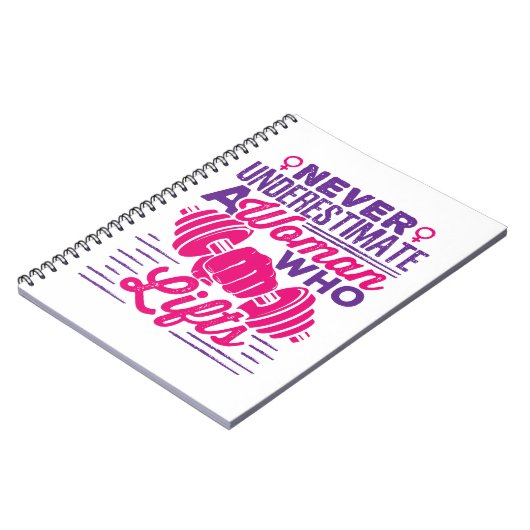 Unterschätzen Sie niemals eine Frau, die aufhebt Notizblock (Linke Seite)