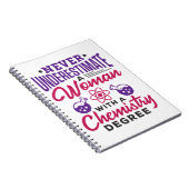 Unterschätzen Sie niemals eine Frau mit Chemiegrad Notizblock (Rechte Seite)