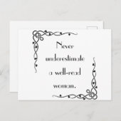 Unterschätzen Sie niemals eine gut ausgelesen weib Postkarte (Vorne/Hinten)